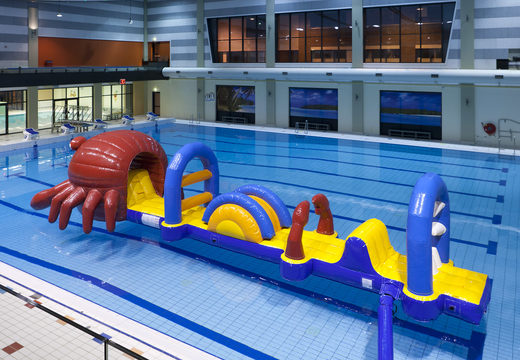 Order unique inflatable Obstacle Run in crab theme with challenging obstacle objects for both young and old. Buy inflatable water attractions online now at JB Inflatables UK