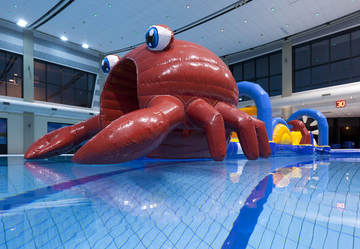 Unique inflatable Obstacle Run in crab theme with challenging obstacle objects for both young and old. Buy inflatable water attractions online now at JB Inflatables UK