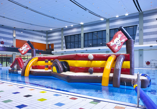 Buy Zig Zag inflatable pirate themed double obstacle course for both young and old. Order inflatable pool obstacle courses now online at JB Inflatables UK