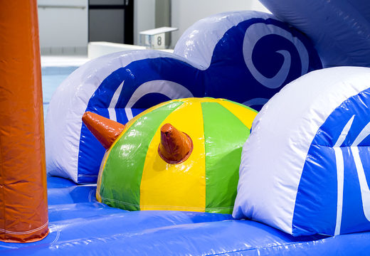 Buy an airtight slide in a dolphin theme for both young and old. Order inflatable water attractions now online at JB Inflatables UK
