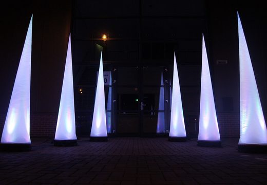 At JB Inflatables you can order the 2.5m light pillars in the shape of a cone directly online. Buy top quality light pillars online now at JB Inflatables UK