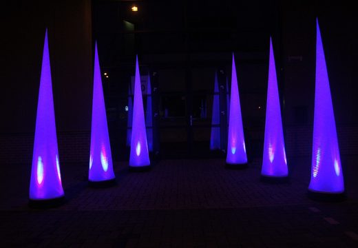 Order 2.5m high light pillars in cone shape directly online at JB Inflatables UK. Buy stylish and easy inflatable cone light pillars for any event