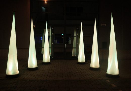 BBuy light pillars in the shape of a 2.5m cone online now at JB Inflatables UK. Available in standard versions and in every conceivable shape and colour