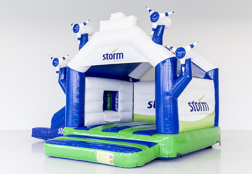 Order bespoke inflatable Storm - Multifun Windmill inflatable bouncer with slide in your own colors and logo from JB Inflatables UK . Request a free design for inflatable bouncy castles in your corporate identity now