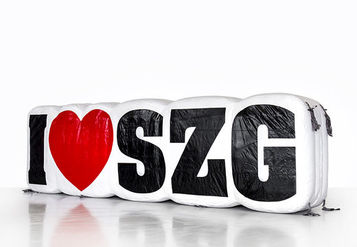 Buy inflatable I love SZG logo product enlargement. Order 3d inflatables now online at JB Inflatables UK
