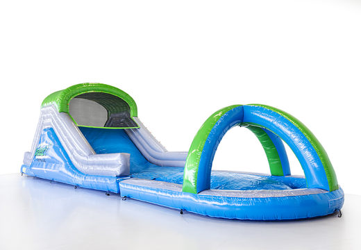 Tobbedansbaan water slide can be ordered customized in your own house style. Buy inflatable water slide online now at JB Promotions UK