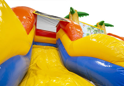 Buy bounce house in waterbox slide theme for kids at JB Inflatables UK. Order bounce houses online at JB Inflatables UK