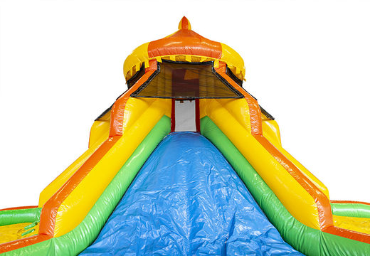 Buy tower inflatable slide in party theme for kids. Order inflatable slides now online at JB Inflatables UK