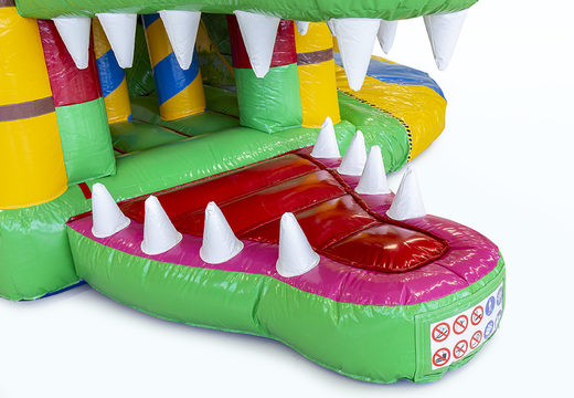 Order bouncy castle in crocodile theme with a slide for children. Buy inflatable bouncy castles online at JB Inflatables UK