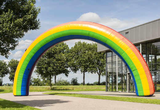 Order online an Inflatable arch 15x8m in a rainbow color at JB Inflatables UK. Start & finish inflatable arches for sport events available to buy in standard colors and sizes