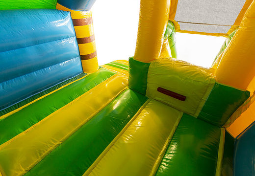 Order inflatable jungle-themed bouncer for kids at JB Inflatables UK. Buy inflatable bouncers with slide now
