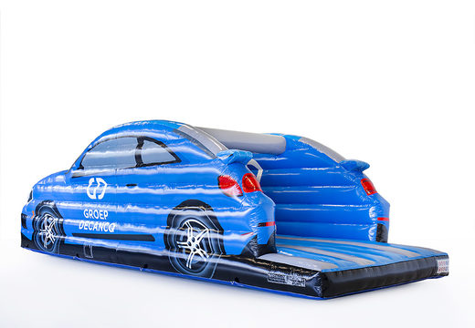 Order custom made inflatable Volkswagen car bouncy castle in blue at JB Inflatables UK. Request a free design for inflatable bouncy castles with your own specifications now
