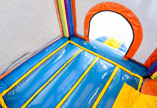 Buy mini inflatable party bounce house with slide for kids from JB Inflatables. Order inflatable bounce houses with slide online at JB Inflatables UK