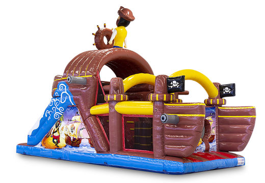 Pirate boat 9m inflatable obstacle course for kids. Order inflatable obstacle courses now online at JB Inflatables UK