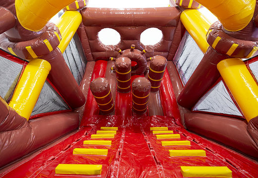 Order pirate boat obstacle course with 3D objects for kids. Buy inflatable obstacle courses online now at JB Inflatables UK
