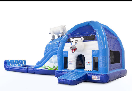 Order custom made inflatable Eiscafé & Pizzeria - Multiplay Polar Bear Super bouncy castle at JB Inflatables UK. Request a free design for inflatable bouncy castles in your own corporate identity now
