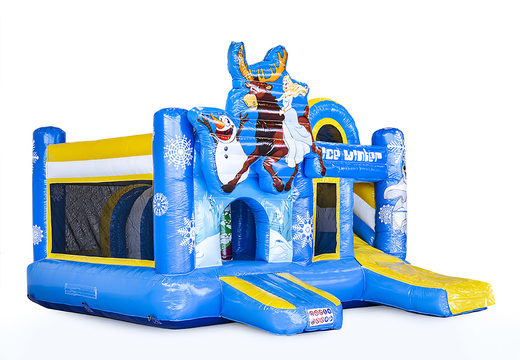 Medium inflatable multiplay bouncer in frozen ice theme for children. Order inflatable bouncers online at JB Inflatables UK