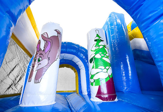 Order medium inflatable frozen ice bouncy castle with slide for children. Buy inflatable bouncy castles online at JB Inflatables UK