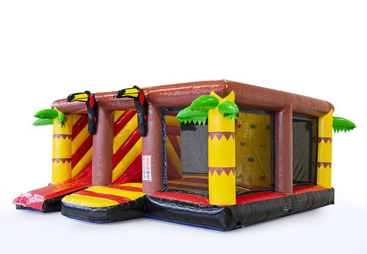 Order custom-made Van der Valk - Indoor bouncy castles with slide, climbing tower and obstacles at JB Inflatables UK. Request a free design for inflatable bouncy castles in your own corporate identity now
