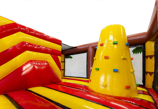Order online a bespoke inflatable Van der Valk - Indoor bouncy castles with slide, climbing tower and obstacles in your own corporate style at JB Promotions UK; specialist in inflatable advertising items such as custom bouncers