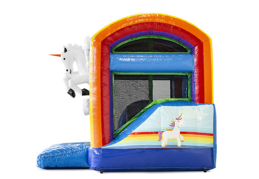 Order mini inflatable unicorn bouncy castle with slide for children. Buy inflatable bouncy castles online at JB Inflatables UK