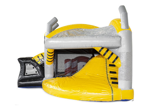 Multiplay heavy duty bouncy castle with a slide and 3D objects for kids. Order inflatable bouncy castles online at JB Inflatables UK