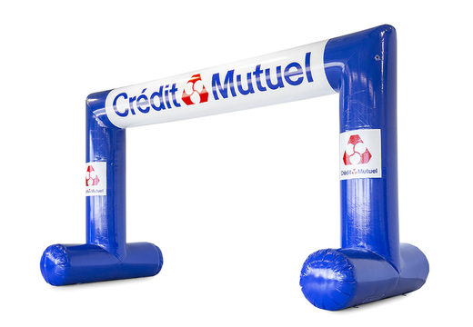 Order custom made start & finish inflatable arch for sport events at JB Promotions UK. Promotional credit mutuel advertising inflatable race arches for sale