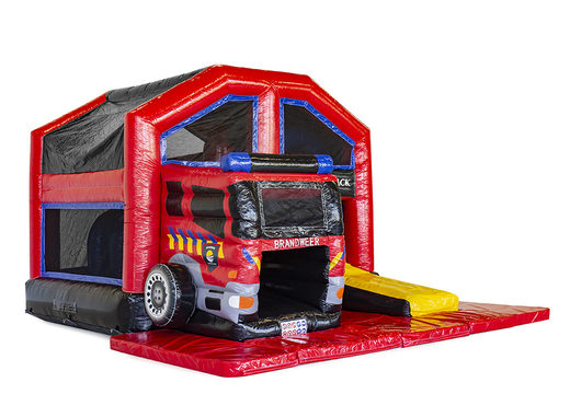 Promotional Captian Jack Multiplay Fire Department Covered bouncy castles made at JB Promotions UK. Promotional bouncy castles in all shapes and sizes at JB Promotions UK