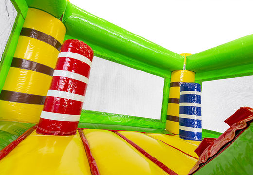 Mini multiplay inflatable crocodile-themed bouncy castle with slide for sale at JB Inflatables UK. Order mini inflatable bouncy castles for children now