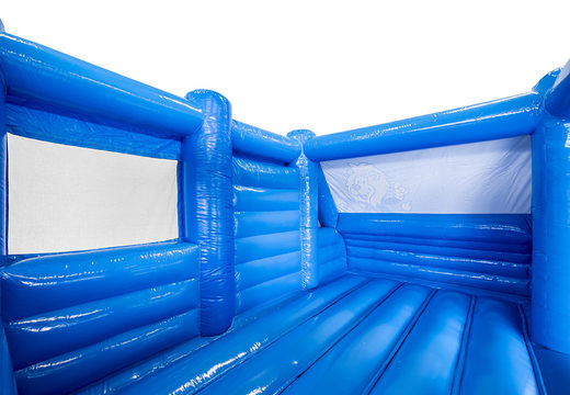 Buy a bespoke Man Truck and Bus van inflatable bouncer in blue color for events at JB Inflatables. Order custom-made promotional bouncy castles now