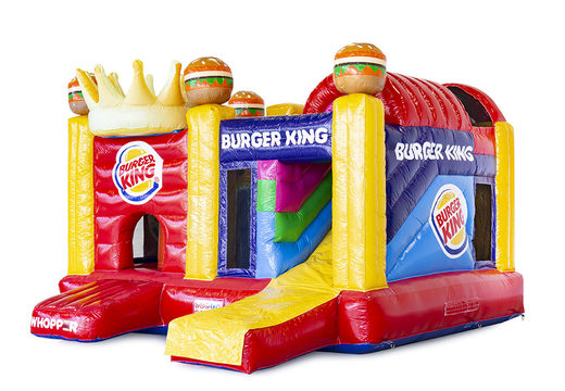 Order custom made Burger king multiplay bouncy castles including 3D, having the customer's logos at JB Promotions UK. Order online promotional bouncy castles in all shapes and sizes