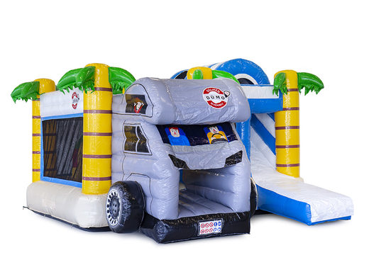 Buy custom made inflatable Dülmen Dümo camper multiplay bouncy castle in different shapes and sizes. Promotional inflatables in all shapes and sizes made at JB Promotions UK