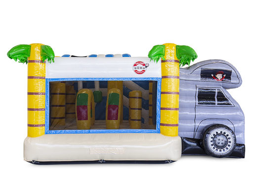 Order now custom made Dülmen Dümo camper bouncy castle at JB Promotions UK. Custom made inflatable advertising bouncers in different shapes and sizes for sale