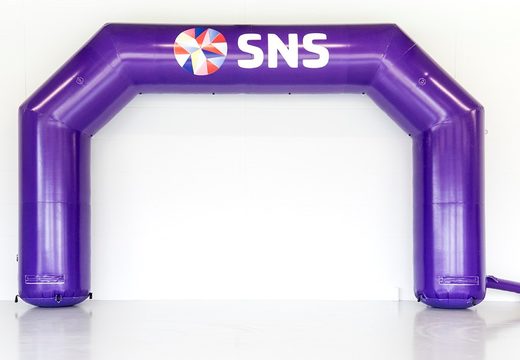 Inflatable custom made sns bank start & finish arch to buy at JB Promotions UK. Request a free design for an advertising arch in your own style now
