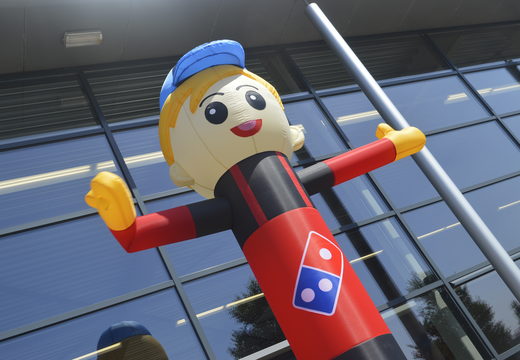Order custom Domino's Pizza waving skyman inflatable tube at JB Inflatables UK. Request a free design for an inflatable air dancer in your own corporate identity now