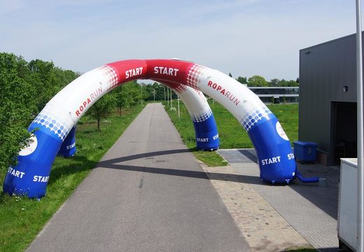 Custom made roparun inflatable start arches for sale at JB Promotions UK; specialist in inflatable advertising arches