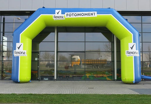 Order custom made inflatable rexona start & finish arches for sport events at JB Promotions UK; specialist in inflatable advertising arches