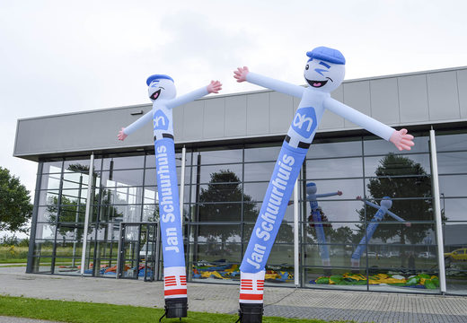 Inflatable Albert Heijn 3D skydancers with a playful wink, custom made at JB Promotions UK; specialist in inflatable advertising items such as inflatable tubes