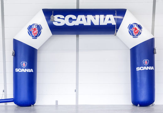 Inflatable pormotional scania start & finish arch to buy at JB Promotions UK. Buy custom-made advertising arches online at JB Inflatables UK