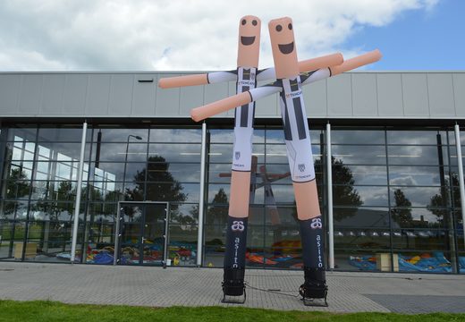 Personalized Heracles sky dancer in football uniform made at JB Promotions UK. Promotional inflatable tubes made in all shapes and sizes