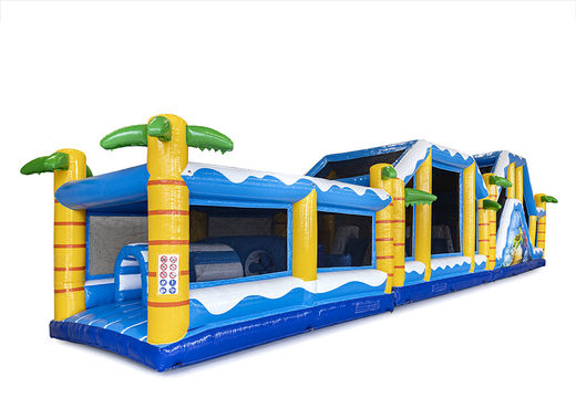 Order modular surf obstacle course, 19 meters long with appropriate 3D objects for kids. Buy inflatable obstacle courses online now at JB Inflatables UK