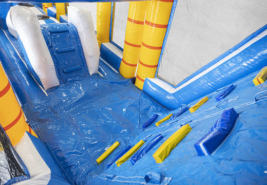 Surf inflatable 19 meter obstacle course with appropriate 3D objects for children. Buy inflatable obstacle courses online now at JB Inflatables UK
