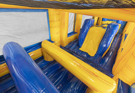 Buy a modular 19m marble themed obstacle course with matching 3D objects and double courses in different themes for kids. Order inflatable obstacle courses now online at JB Inflatables UK