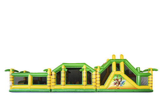 Order 19 meters long modular jungle obstacle course with appropriate 3D objects for kids. Buy inflatable obstacle courses online now at JB Inflatables UK