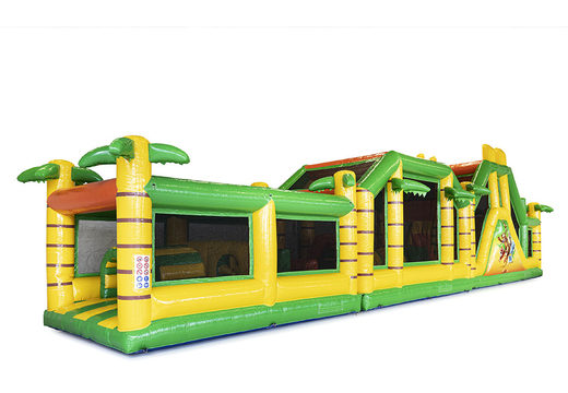 Buy a 19-meter modular jungle obstacle course with appropriate 3D objects for children. Order inflatable obstacle courses now online at JB Inflatables UK