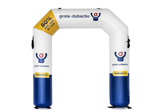 Buy custom made de grote clubactie start & finish inflatable arches with detachable banner for sport events at JB Promotions UK; specialist in inflatable advertising inflatable race arches