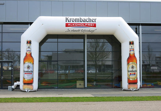 Custom made krombacher inflatable start & finish arches for sale at JB Promotions UK. Request a free design for an advertising arch in your own style now