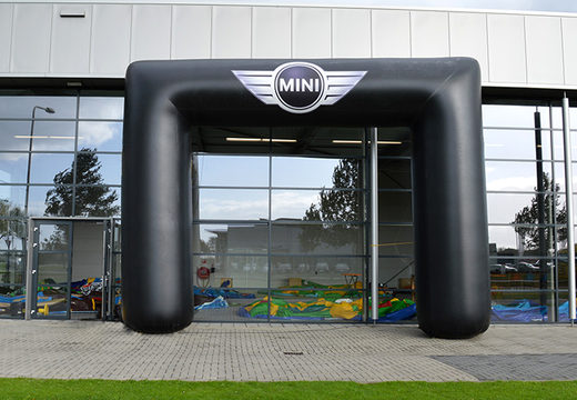 Order custom made mini cooper start & finish inflatable arch for sport events at JB Promotions UK; specialist in inflatable advertising arches