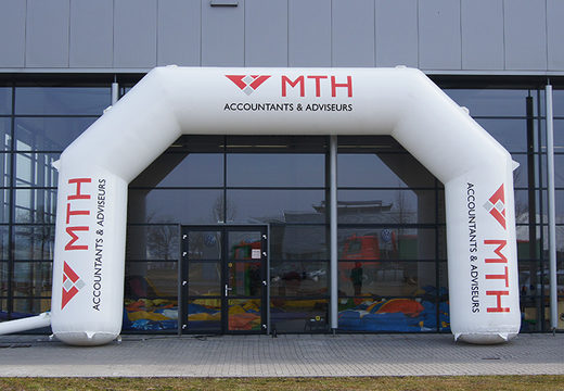 Buy custom made MTH inflatable start & finish inflatable arch for sport events at JB Inflatables UK; specialist in inflatable advertising arches