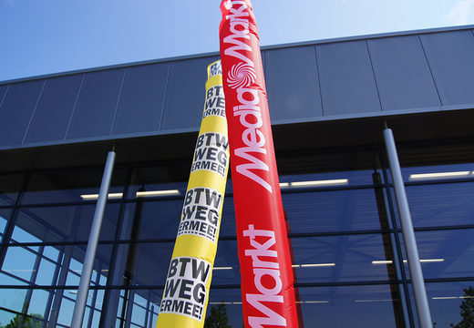 Custom made MediaMarkt skytubes are perfect for commercial purposes. Order custom made air dancers at JB Promotions UK